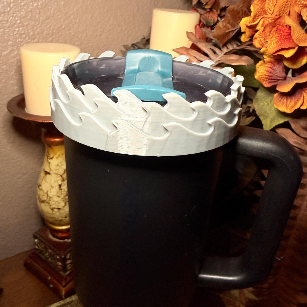 Shark Fin Tumbler Boot, halo or lid collar, fo Shark Week themed cups, Fit's Stanley HydroJug Coldest Tumblers and more, Protective Sleeve