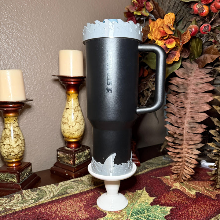 Shark Fin Tumbler Boot, halo or lid collar, fo Shark Week themed cups, Fit's Stanley HydroJug Coldest Tumblers and more, Protective Sleeve
