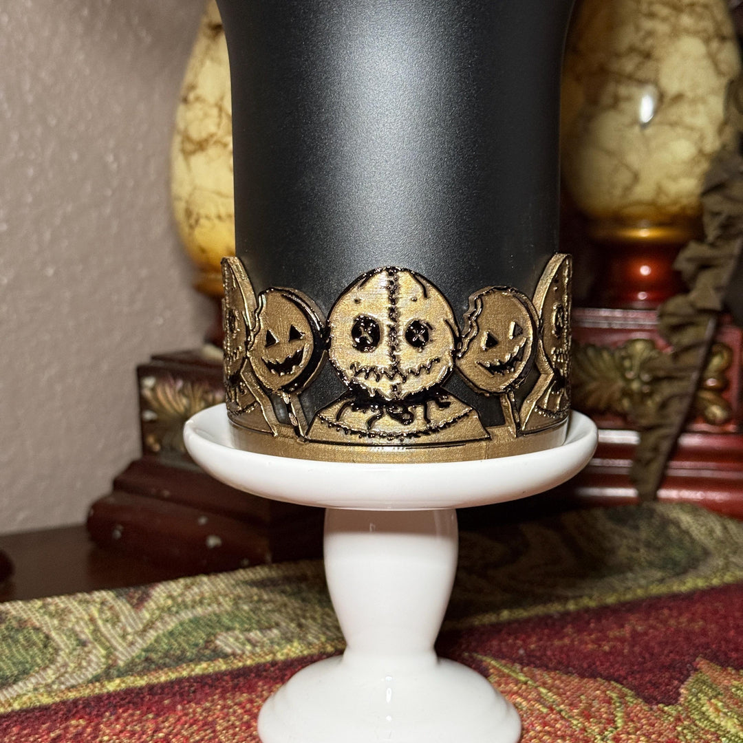 Spooky Pumpkin Trick or Treat Halloween Tumbler Boot, trendy accessories for Stanley tumblers, unique gift hand painted