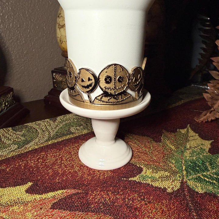 Spooky Pumpkin Trick or Treat Halloween Tumbler Boot, trendy accessories for Stanley tumblers, unique gift hand painted