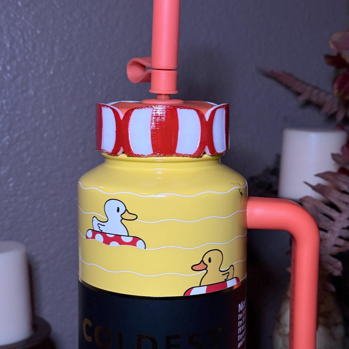 Rubber Duck and Float Tumbler Boot or lid collar, for Coldest Baby Duckies themed cups