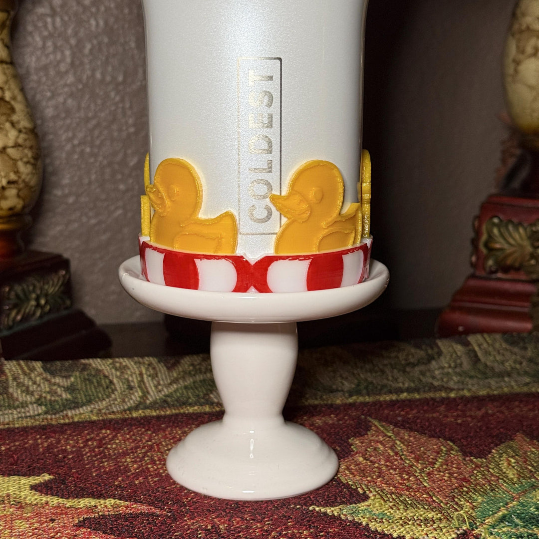 Rubber Duck and Float Tumbler Boot or lid collar, for Coldest Baby Duckies themed cups