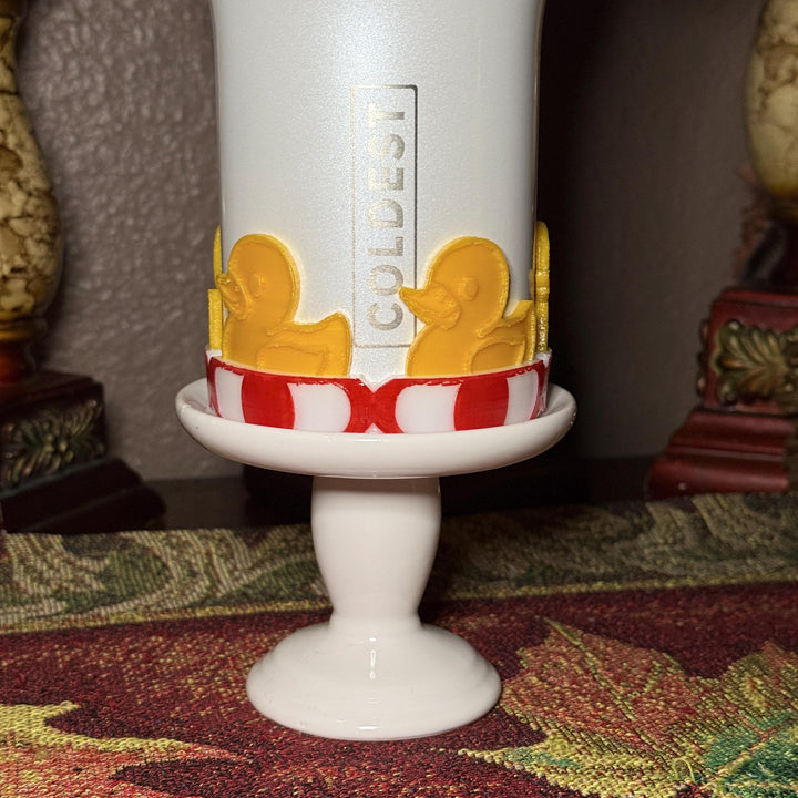 Rubber Duck and Float Tumbler Boot or lid collar, for Coldest Baby Duckies themed cups