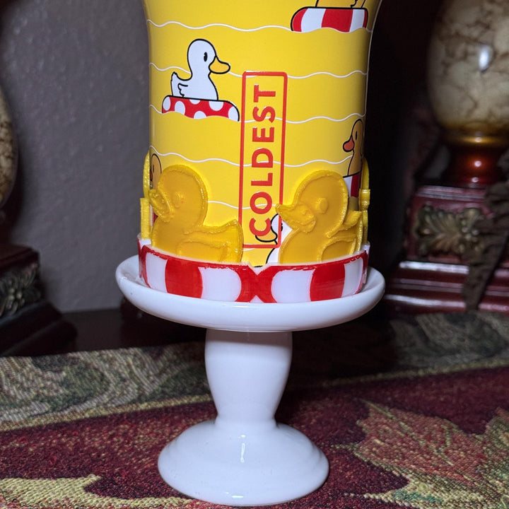 Rubber Duck and Float Tumbler Boot or lid collar, for Coldest Baby Duckies themed cups