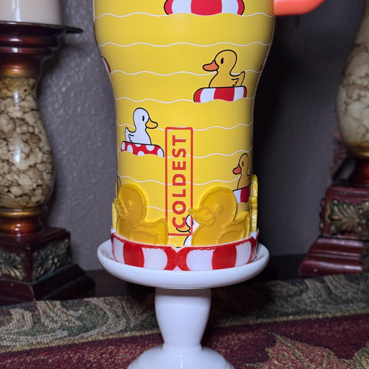 Rubber Duck and Float Tumbler Boot or lid collar, for Coldest Baby Duckies themed cups