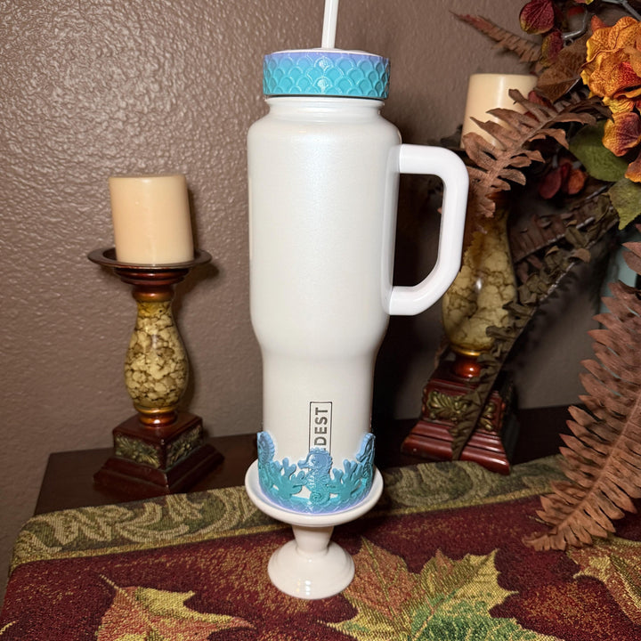 Seahorse and Coral Sea Life Tumbler Boot, Tumbler Boot Sleeve, Fit's Stanley, Coldest and Hydrojug Tumblers, Protective Sleeve