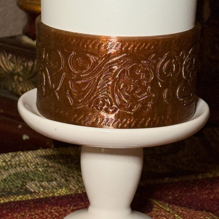Tooled Leather and Branded Tumbler Boot, Concho Turquoise, Country Gold Horse Rodeo Cup Sleeve, fits Stanley, Coldest and HydroJug Tumblers