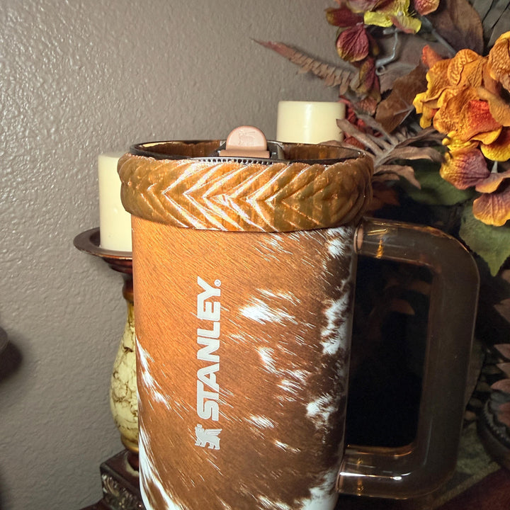 Braided Rope Tumbler Accessories, Boot, Halo and Bangle, Country Gold Horse Rodeo Cup Sleeve, fits Stanley, Coldest and HydroJug Tumblers