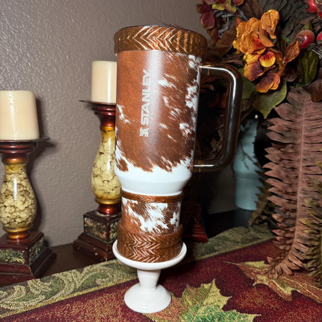 Braided Rope Tumbler Accessories, Boot, Halo and Bangle, Country Gold Horse Rodeo Cup Sleeve, fits Stanley, Coldest and HydroJug Tumblers