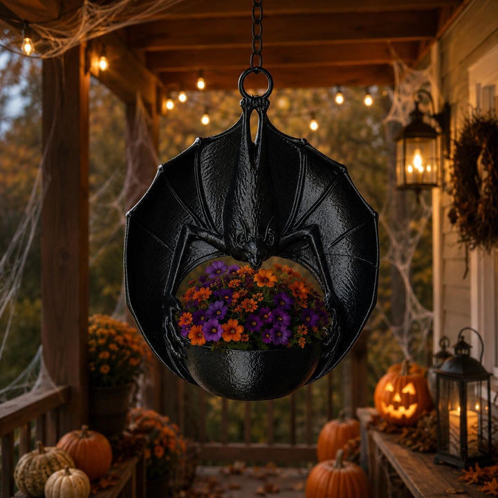 Hanging Bat Planter, Gothic Halloween 3D Printed Bat Flower Pot, Indoor & Outdoor Plant Hanger, Spooky Home Decor, Creepy Dark Aesthetic