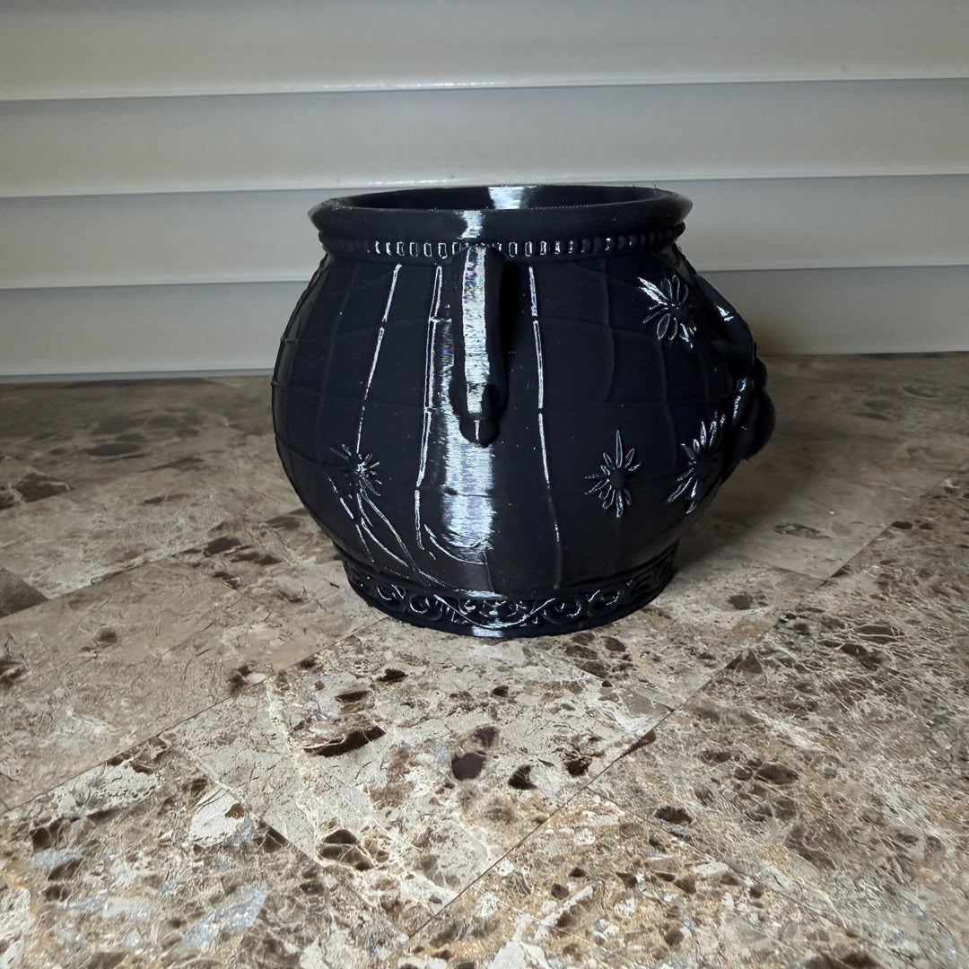 Gothic Spider Web Cauldron, Halloween Cauldron Decor, Black Spider Bowl, Witchy Home Accent, Spooky Gothic Centerpiece