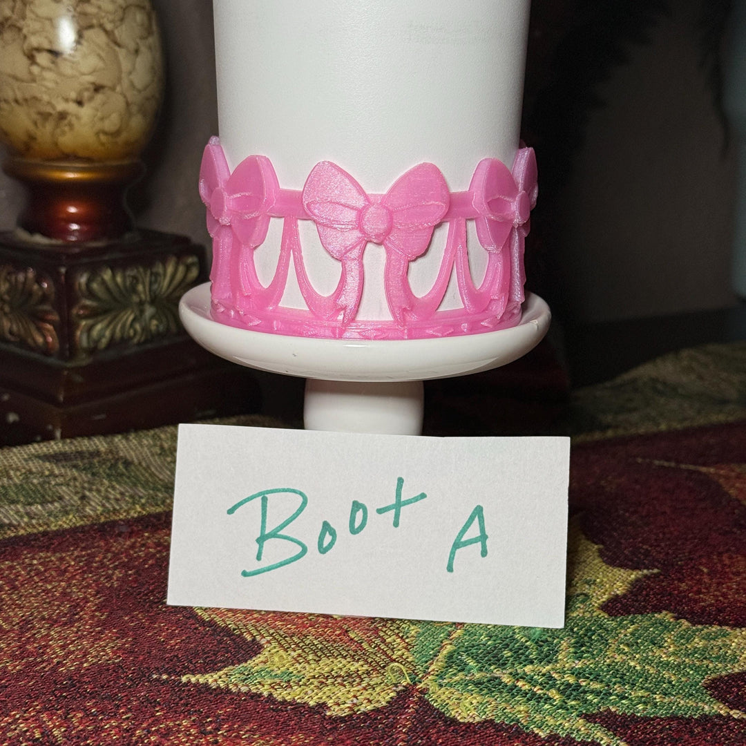 Pink Ribbon Bow Tumbler Boot, Protective Sleeve, Princess Bow, Fit's Stanley, Coldest and HydroJug, Tumbler Accessories, HOT SELLER