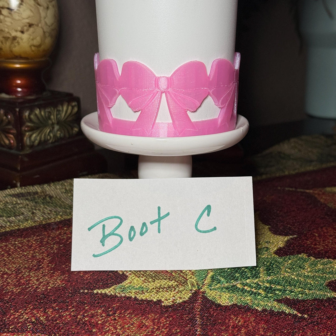 Pink Ribbon Bow Tumbler Boot, Protective Sleeve, Princess Bow, Fit's Stanley, Coldest and HydroJug, Tumbler Accessories, HOT SELLER