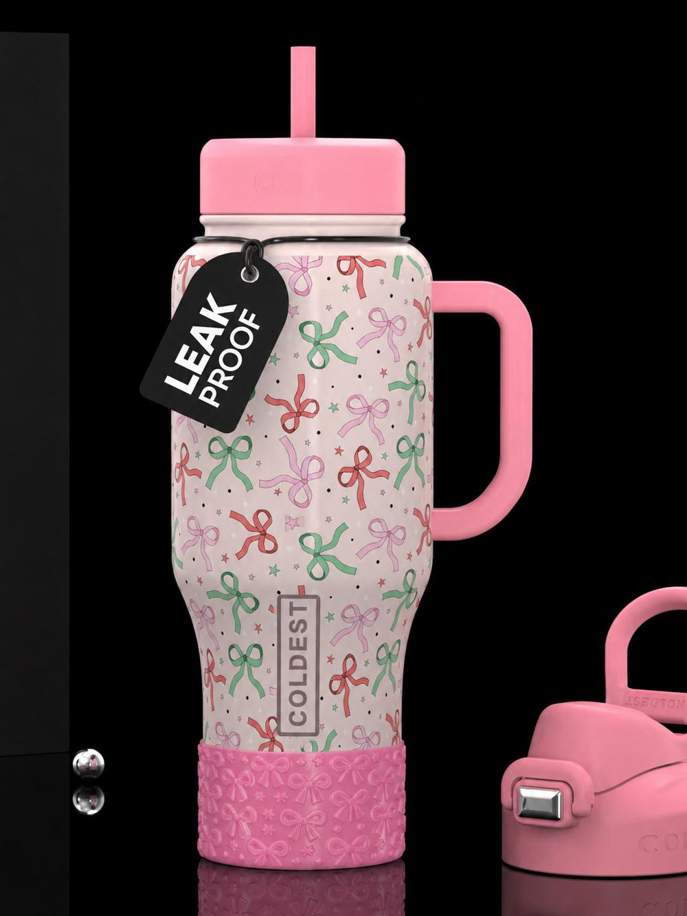 Pink Ribbon Bow Tumbler Boot, Protective Sleeve, Princess Bow, Fit's Stanley, Coldest and HydroJug, Tumbler Accessories, HOT SELLER