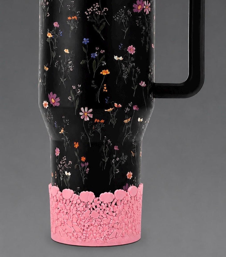 Midnight Floral Pink Blossoms Tumbler Boot Accessory, For 32 or 40 oz HydroJug Tumblers, Mothers Day Gift