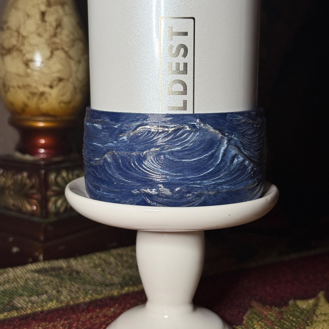 Ship in a Bottle Great Wave Textured Waves Crashing Tumbler Boot, Cup Boot Sleeve, fits your Coldest and Stanley Tumblers, Hand painted