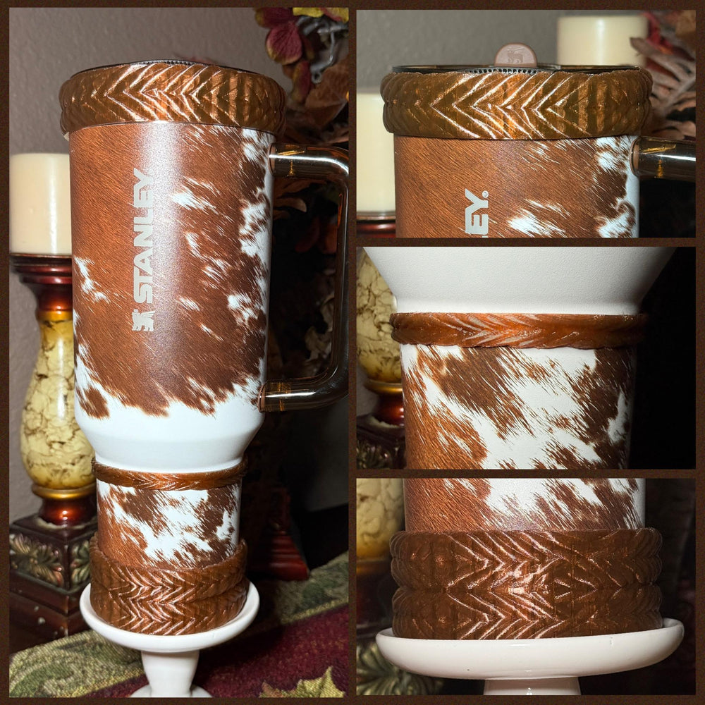 Braided Rope Tumbler Accessories, Boot, Halo and Bangle, Country Gold Horse Rodeo Cup Sleeve, fits Stanley, Coldest and HydroJug Tumblers