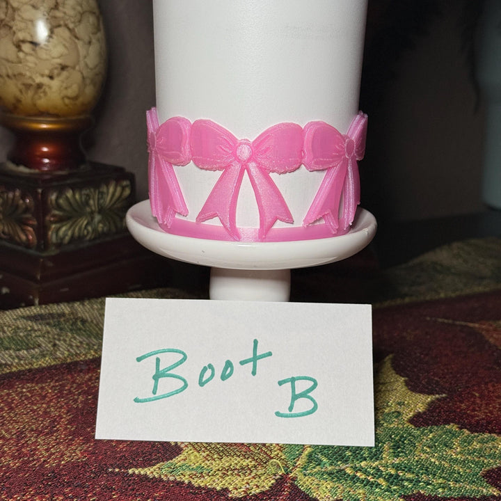 Pink Ribbon Bow Tumbler Boot, Protective Sleeve, Princess Bow, Fit's Stanley, Coldest and HydroJug, Tumbler Accessories, HOT SELLER