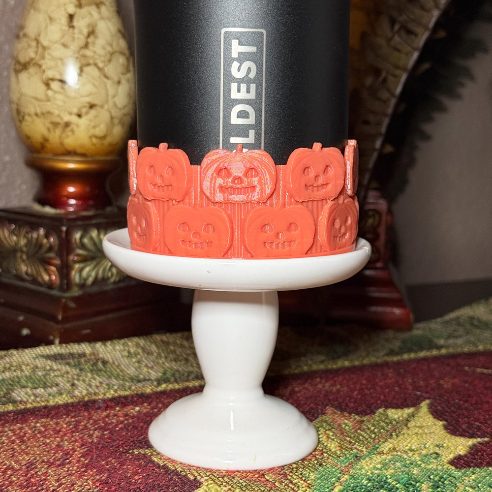 Fall Harvest Pumpkin Tumbler Boot, Orange color-changing Halloween Tumbler Sleeve, Festive Tumbler Accessories for 30 and 40 oz Tumblers