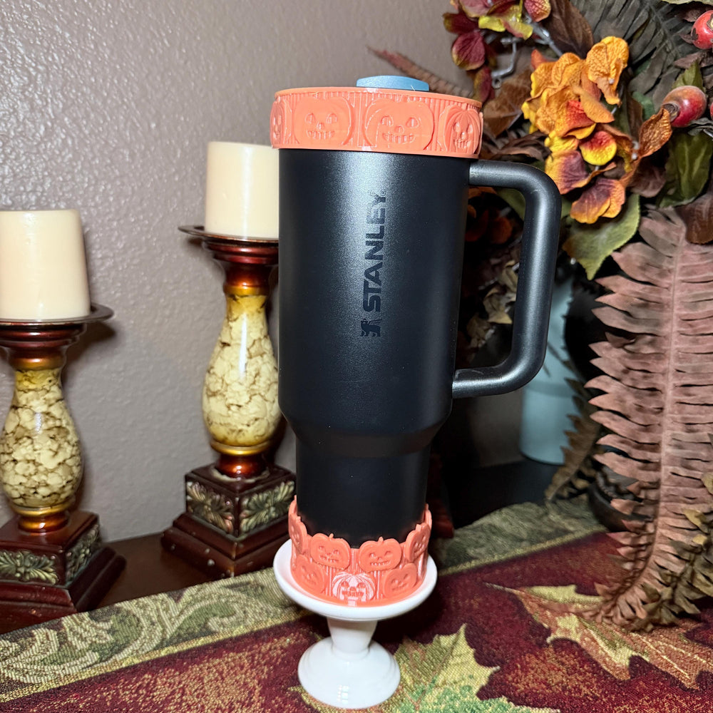 Fall Harvest Pumpkin Tumbler Boot, Orange color-changing Halloween Tumbler Sleeve, Festive Tumbler Accessories for 30 and 40 oz Tumblers