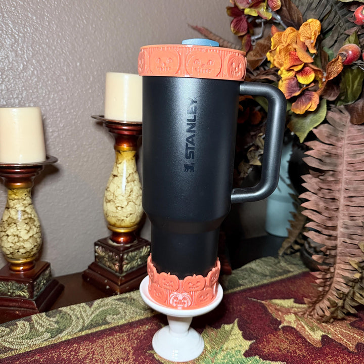 Fall Harvest Pumpkin Tumbler Boot, Orange color-changing Halloween Tumbler Sleeve, Festive Tumbler Accessories for 30 and 40 oz Tumblers
