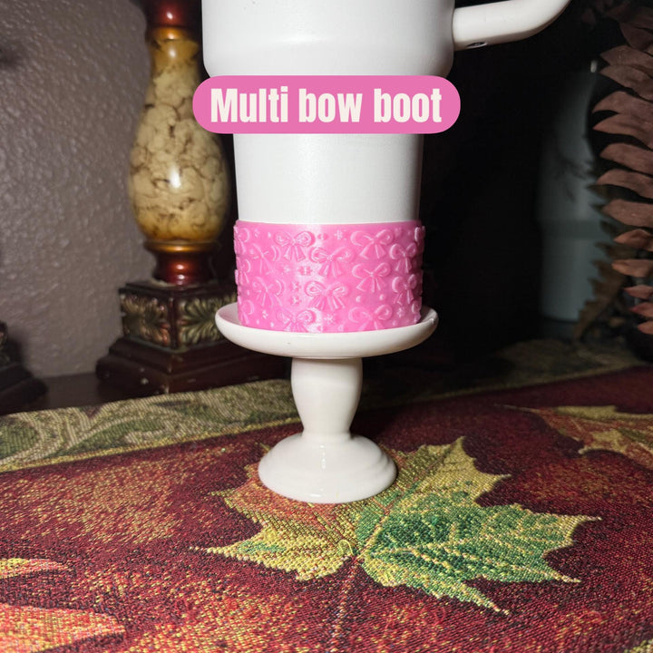 Pink Ribbon Bow Tumbler Boot, Protective Sleeve, Princess Bow, Fit's Stanley, Coldest and HydroJug, Tumbler Accessories, HOT SELLER
