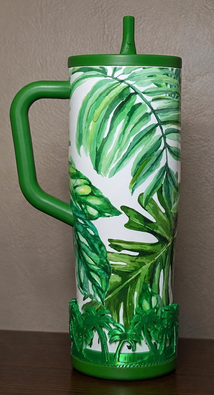Beach Palm Tree Tumbler Boot, Unique Gift, Hydrojug, Stanley, and others