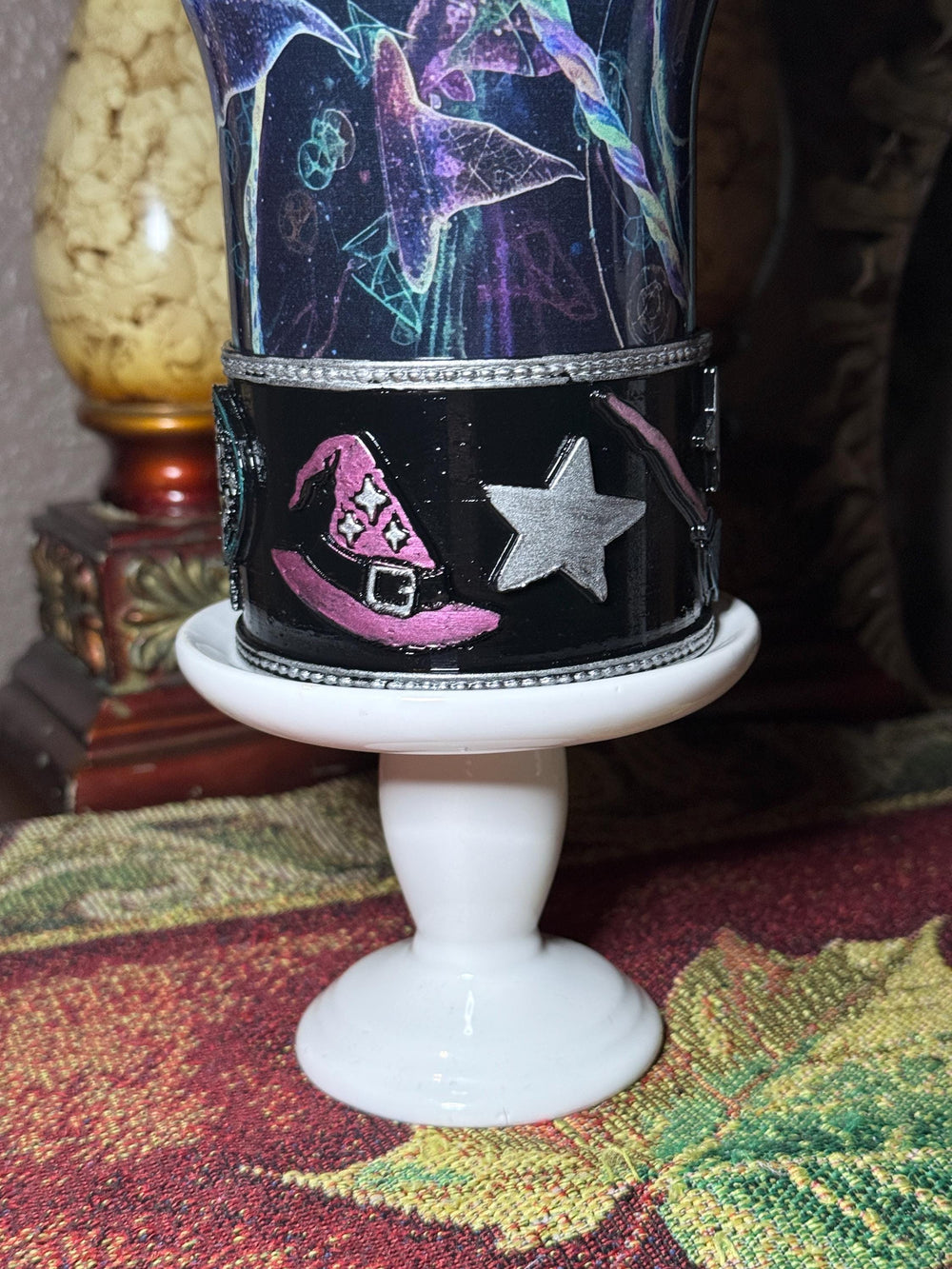 Wizarding Skies Wizard Broom Moon Stars Tumbler boot for Coldest and Stanley Tumblers, unique gift accessories