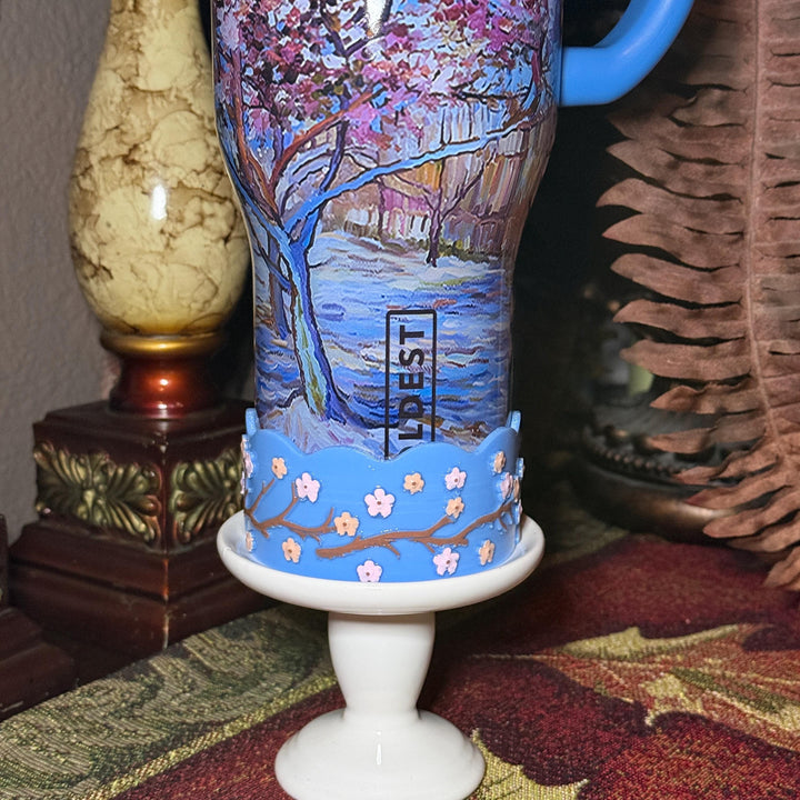 Cherry Blossom Tumbler Boot, Pink Peach Tree, Spring Floral Flower, fits Stanley, Coldest, HydroJug Owala and more.