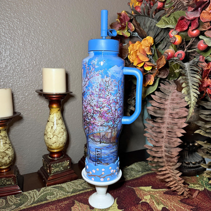 Cherry Blossom Tumbler Boot, Pink Peach Tree, Spring Floral Flower, fits Stanley, Coldest, HydroJug Owala and more.