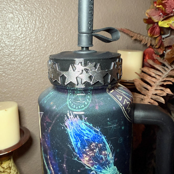 Wizarding Skies Wizard Broom Moon Stars Tumbler boot for Coldest and Stanley Tumblers, unique gift accessories