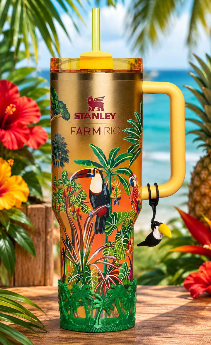 Beach Palm Tree Tumbler Boot, Unique Gift, Hydrojug, Stanley, and others