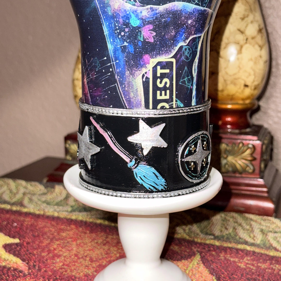 Wizarding Skies Wizard Broom Moon Stars Tumbler boot for Coldest and Stanley Tumblers, unique gift accessories