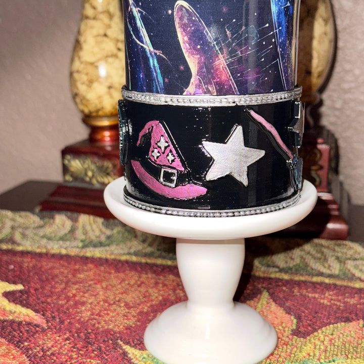 Wizarding Skies Wizard Broom Moon Stars Tumbler boot for Coldest and Stanley Tumblers, unique gift accessories