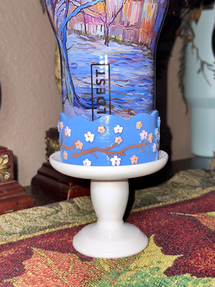 Cherry Blossom Tumbler Boot, Pink Peach Tree, Spring Floral Flower, fits Stanley, Coldest, HydroJug Owala and more.