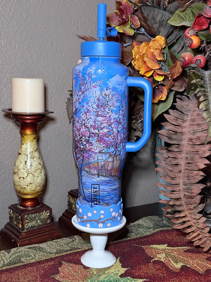 Cherry Blossom Tumbler Boot, Pink Peach Tree, Spring Floral Flower, fits Stanley, Coldest, HydroJug Owala and more.
