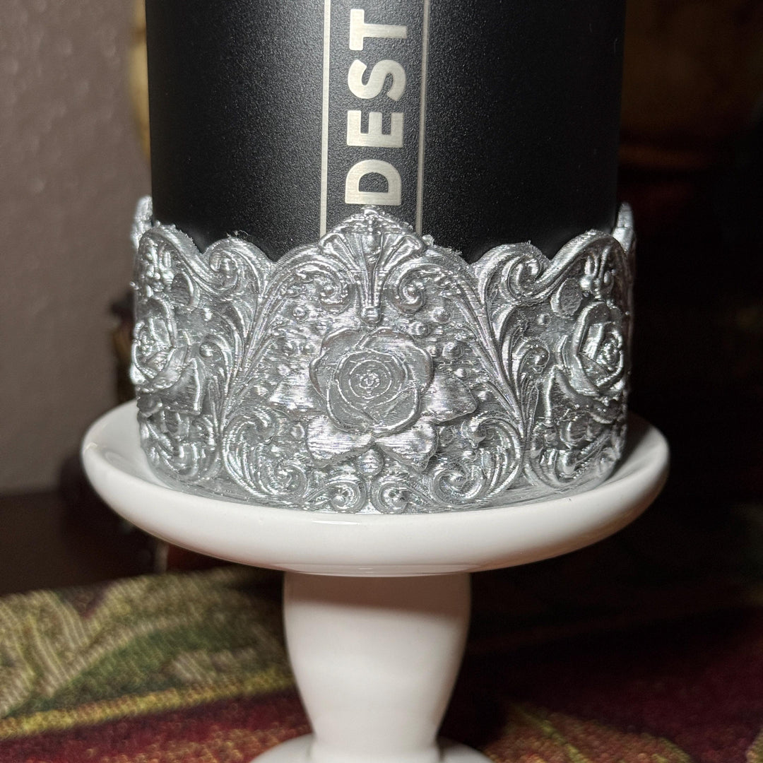 Silver Detailed Rose Tumbler Boot, Tumbler Boot Sleeve, Princess Rose, Fit's Stanley Tumblers, Protective Sleeve