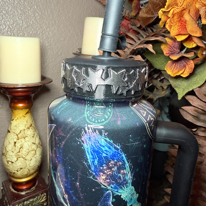 Wizarding Skies Wizard Broom Moon Stars Tumbler boot for Coldest and Stanley Tumblers, unique gift accessories