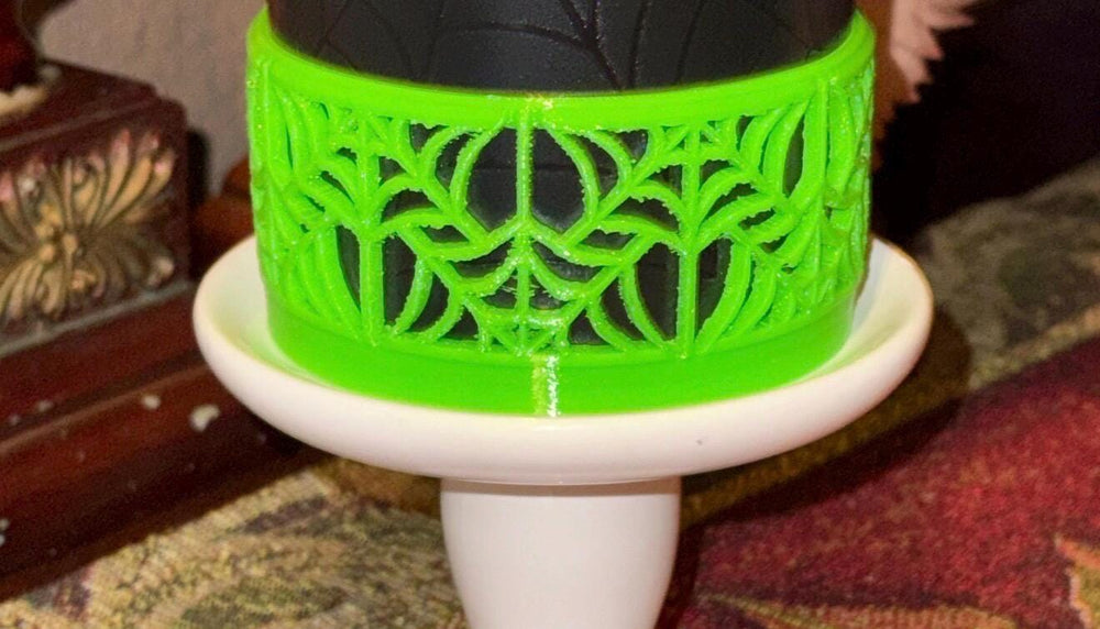 Glow in the Dark Neon Green Spiderweb Tumbler lid halo or Boot, Halloween Tumbler Sleeve, Stanley Hydrojug Coldest, Unique Gift, BEST SELLER