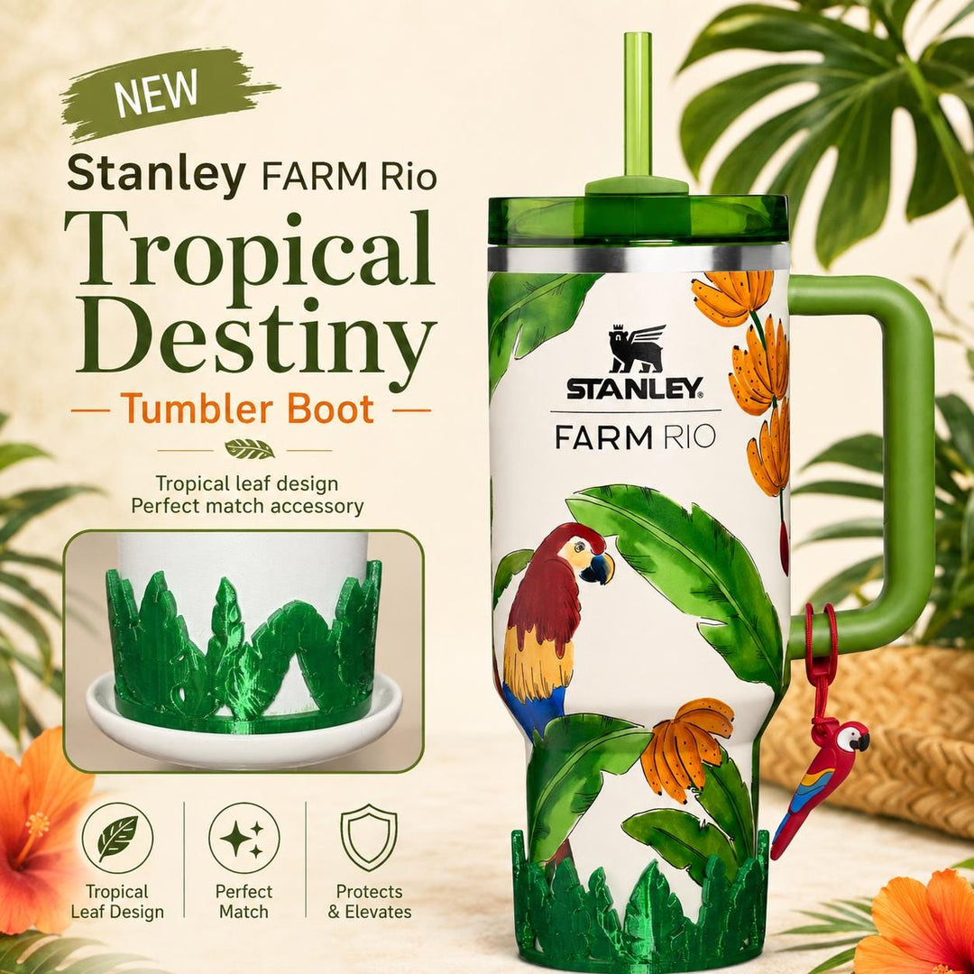 Banana Tree Leaf Tumbler Boot, Unique Gift, Hydrojug, Stanley, Coldest, Ice Shaker and others, Farm Rio Tropical Destiny