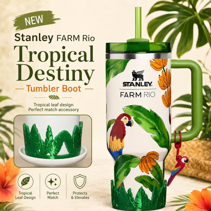 Banana Tree Leaf Tumbler Boot, Unique Gift, Hydrojug, Stanley, Coldest, Ice Shaker and others, Farm Rio Tropical Destiny