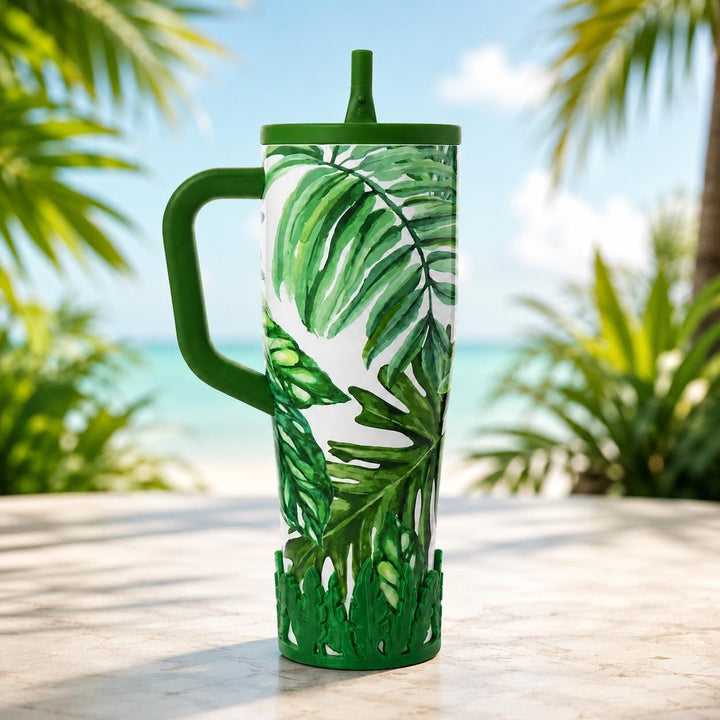 Banana Tree Leaf Tumbler Boot, Unique Gift, Hydrojug, Stanley, Coldest, Ice Shaker and others, Farm Rio Tropical Destiny