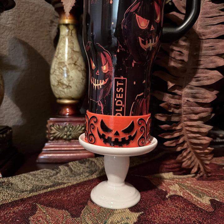 Halloween Pumpkin Patch Tumbler Boots, Purple orange black, Sleeve accessory, fits Coldest and Stanley Tumblers, Unique Gift