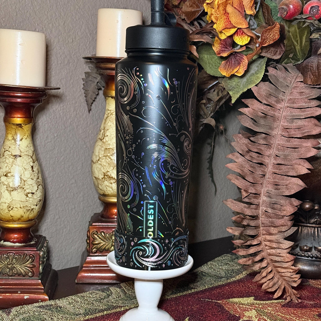Moonlight Space Exploration Tumbler Boot, Cup Boot Sleeve, fits your Coldest and Stanley Tumblers, hand painted, Unique Gift