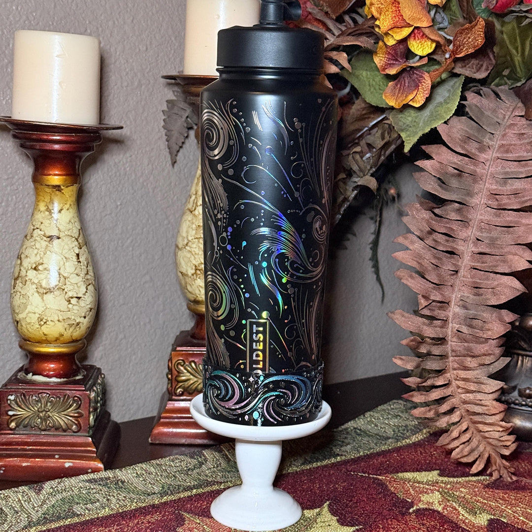 Moonlight Space Exploration Tumbler Boot, Cup Boot Sleeve, fits your Coldest and Stanley Tumblers, hand painted, Unique Gift