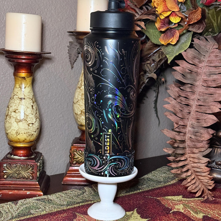 Moonlight Space Exploration Tumbler Boot, Cup Boot Sleeve, fits your Coldest and Stanley Tumblers, hand painted, Unique Gift
