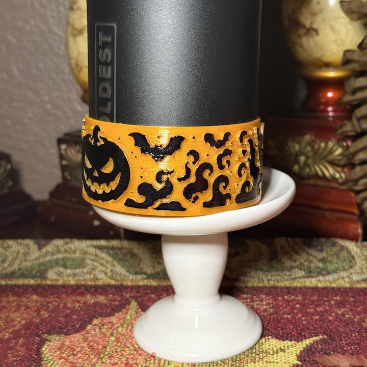Glow in the Dark Orange Black Halloween Pumpkin Tumbler Boot, Halloween Tumbler Sleeve, Accessories for Stanley Coldest, Unique Gift