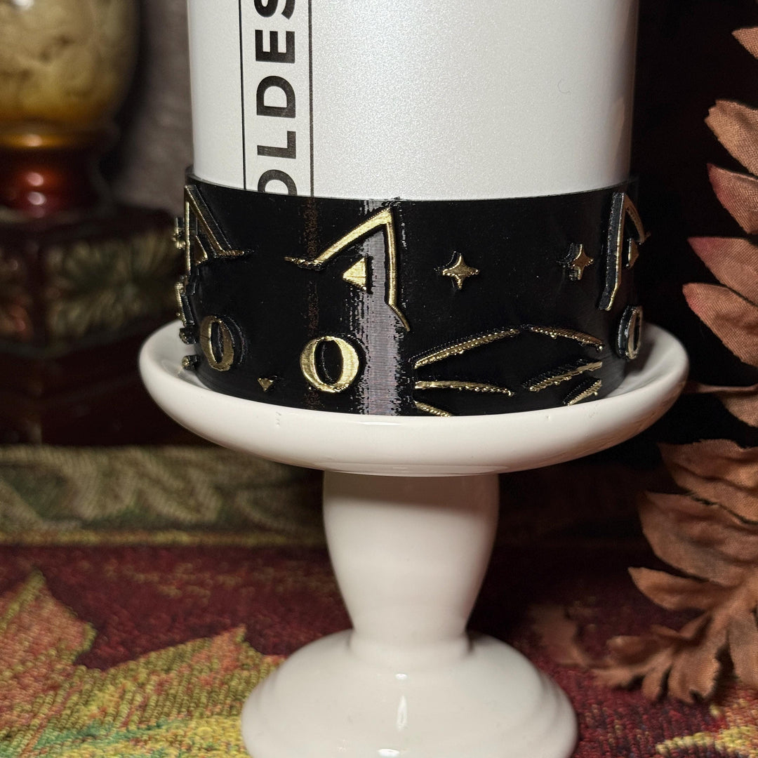 Whisker Cat Tumbler Boot, black with gold accents, Coldest Glowie Meow, Fit's Stanley and Coldest Tumblers, Protective Sleeve