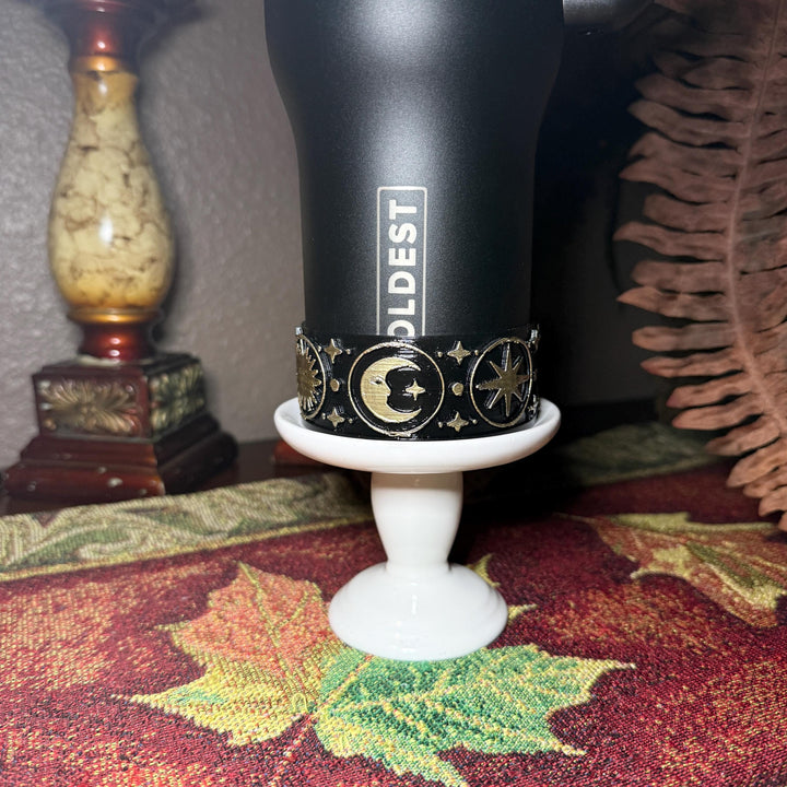 Celestial Sun Moon Plantes Tumbler Boot, black with gold accents, Coldest Big Bang, Fit's Stanley and Coldest Tumblers, Protective Sleeve