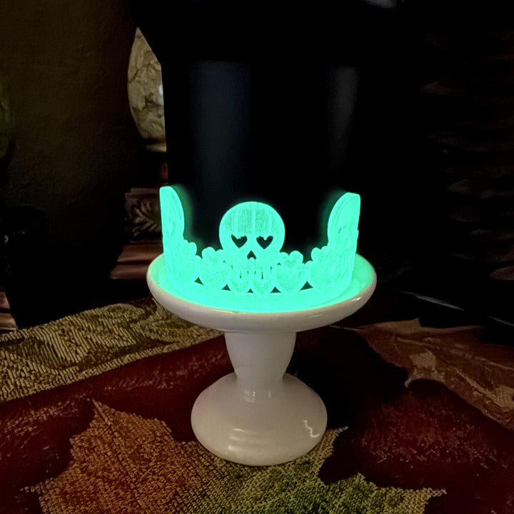 Sweetheart Skulls Stanley Accessories, Glow , Neon, Black, Silver Skull Tumbler Boot, Lid Collar & Topper, Target Gothic Valentine Cup Decor